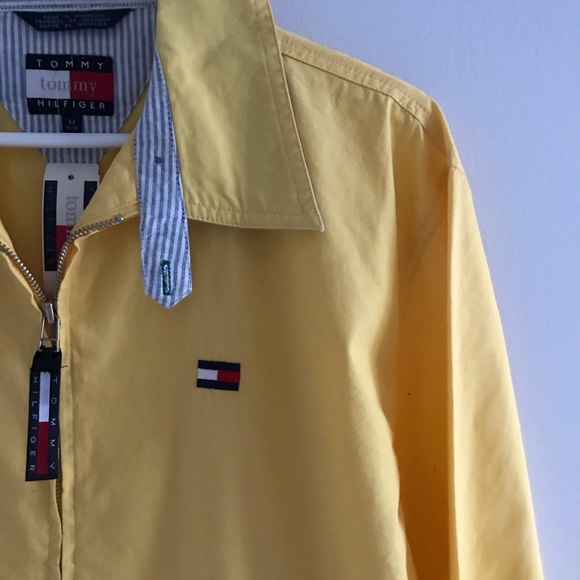Tommy Hilfiger 100% Cotton Yellow Women’s Spring Oversized Jacket 90”s Y2K - Picture 10 of 16